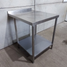 700mm x 900mm Solid Welded Stainless Steel Wall Bench Table With Undershelf