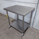 Brand New 810mm x 650mm Solid Welded Stainless Steel Centre Bench On Castors