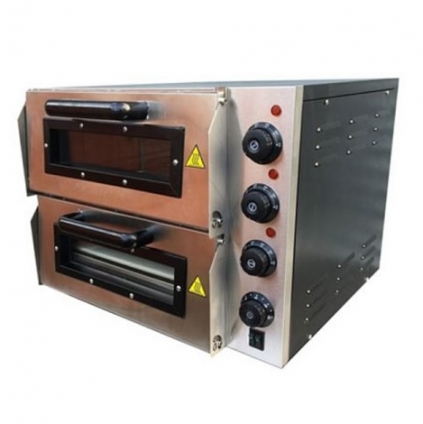 EP1+1 Twin Deck Stainless Steel Electric Pizza Oven 16 Inch