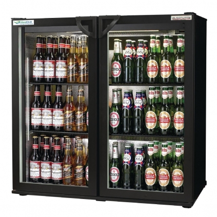 Autonumis EcoChill Double Hinged Door 3Ft Back Bar Cooler Black
