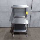 700mm Wide Solid Welded Stainless Steel Wall Bench Table With Overshelf