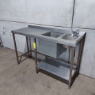 1460mm Wide Solid Welded Stainless Steel Double Bowl Sink With LH Drainer