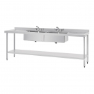  Vogue Stainless Steel Double Sink With Double Drainer 2400mm