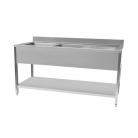 Premium Grade Stainless Steel 1400mm Wide Double Bowl Sink - Right Hand Drainer