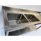 Premium Grade Stainless Steel 1800mm Wide Double Bowl Sink - Left Hand Drainer